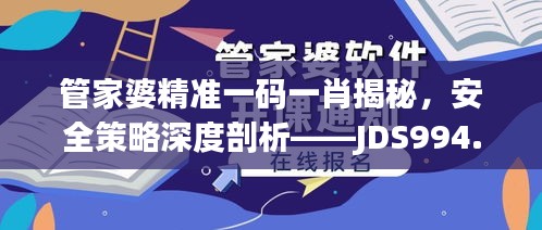 管家婆精準(zhǔn)一碼一肖揭秘，安全策略深度剖析——JDS994.53探索版