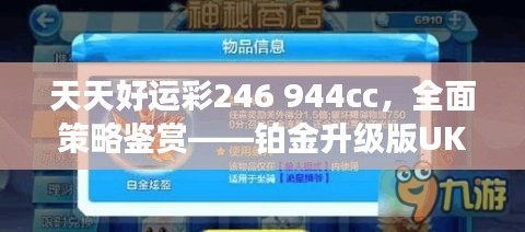 天天好運彩246 944cc，全面策略鑒賞——鉑金升級版UKR594.09