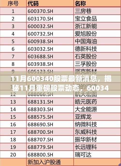 揭秘重磅股票動(dòng)態(tài)，深度解析600340股票最新消息，把握投資先機(jī)