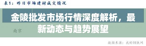 金陵批發(fā)市場行情深度解析，最新動態(tài)與趨勢展望