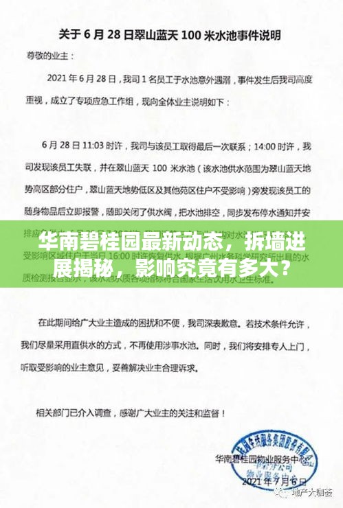 華南碧桂園最新動(dòng)態(tài)，拆墻進(jìn)展揭秘，影響究竟有多大？