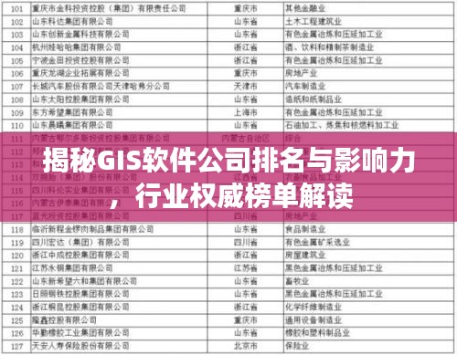 揭秘GIS軟件公司排名與影響力，行業(yè)權(quán)威榜單解讀