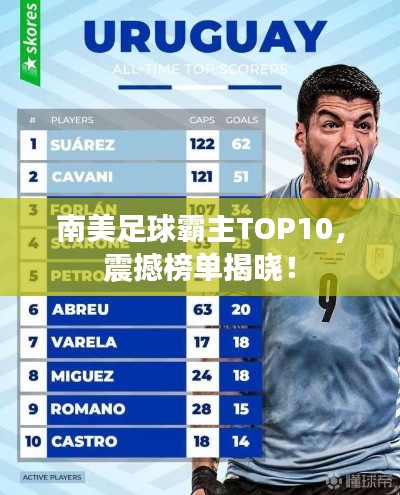 南美足球霸主TOP10，震撼榜單揭曉！