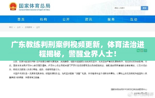 廣東教練判刑案例視頻更新，體育法治進(jìn)程揭秘，警醒業(yè)界人士！
