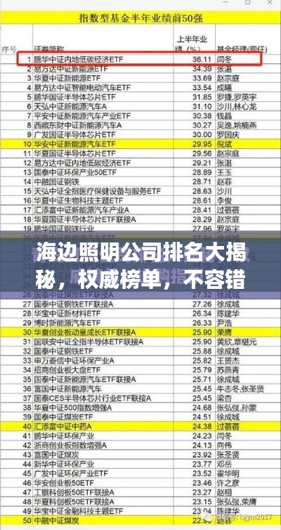 海邊照明公司排名大揭秘，權(quán)威榜單，不容錯過！